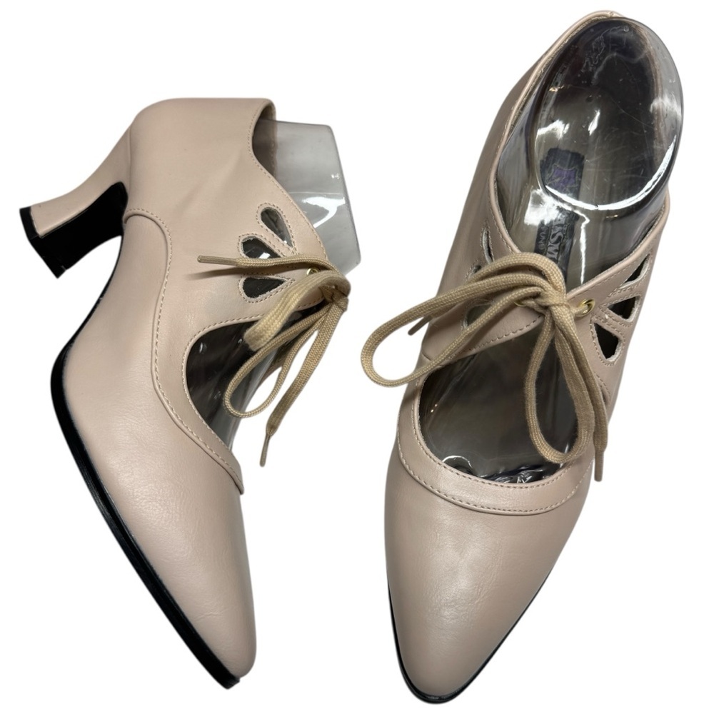 Funtasma Beige Lace-Up Pointed Toe Heels